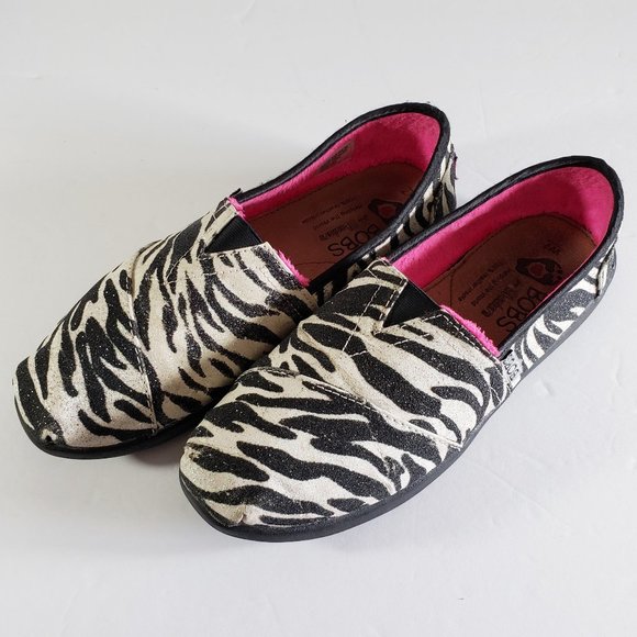 Skechers Shoes | Bobs Skechers Womens Encourage Zebra Flats | Color: Black/White | Size: 7 | Purpleglitter67's Closet